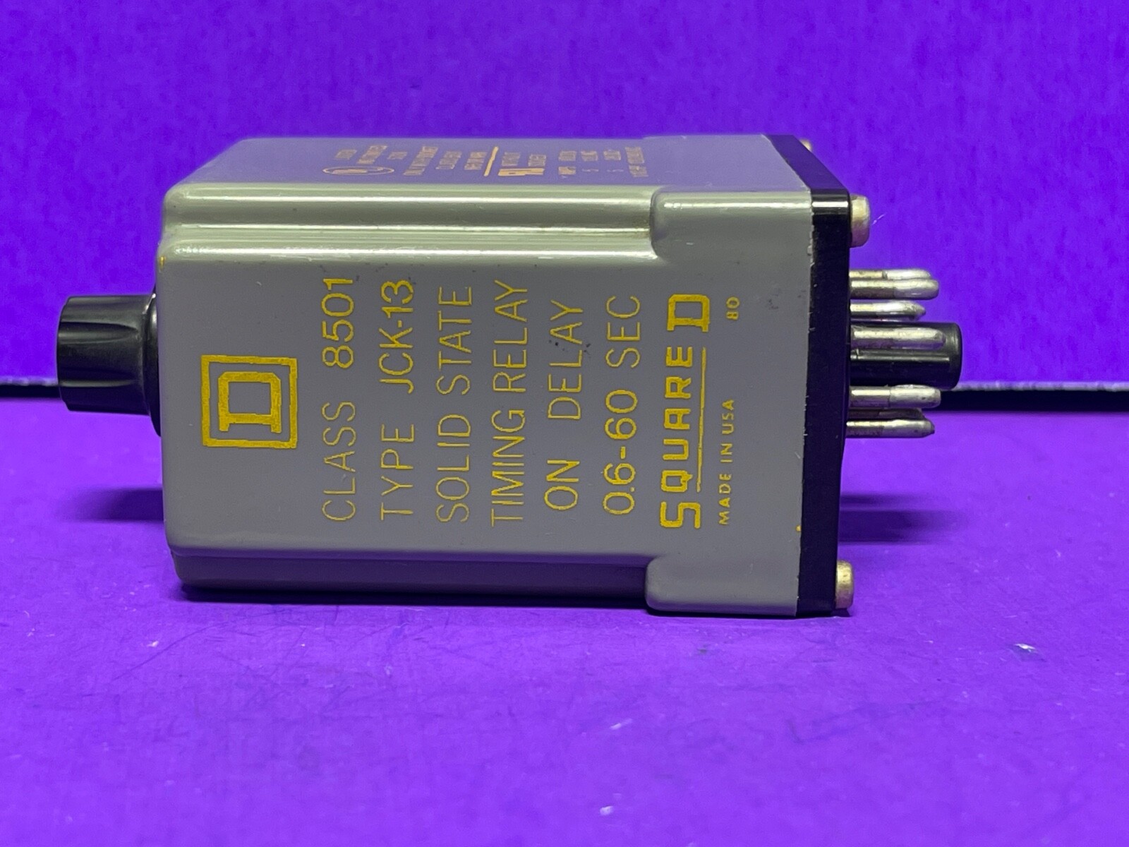Square D 8501 JCK-13 Solid State Timing Relay On Delay 0.6-60 Sec