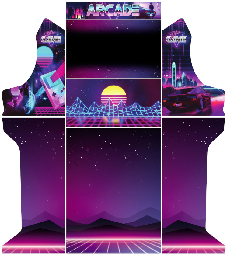 Graphics Bartop Cabin Arcade Vinyl Stickers Pandora Box Vaporwave Style