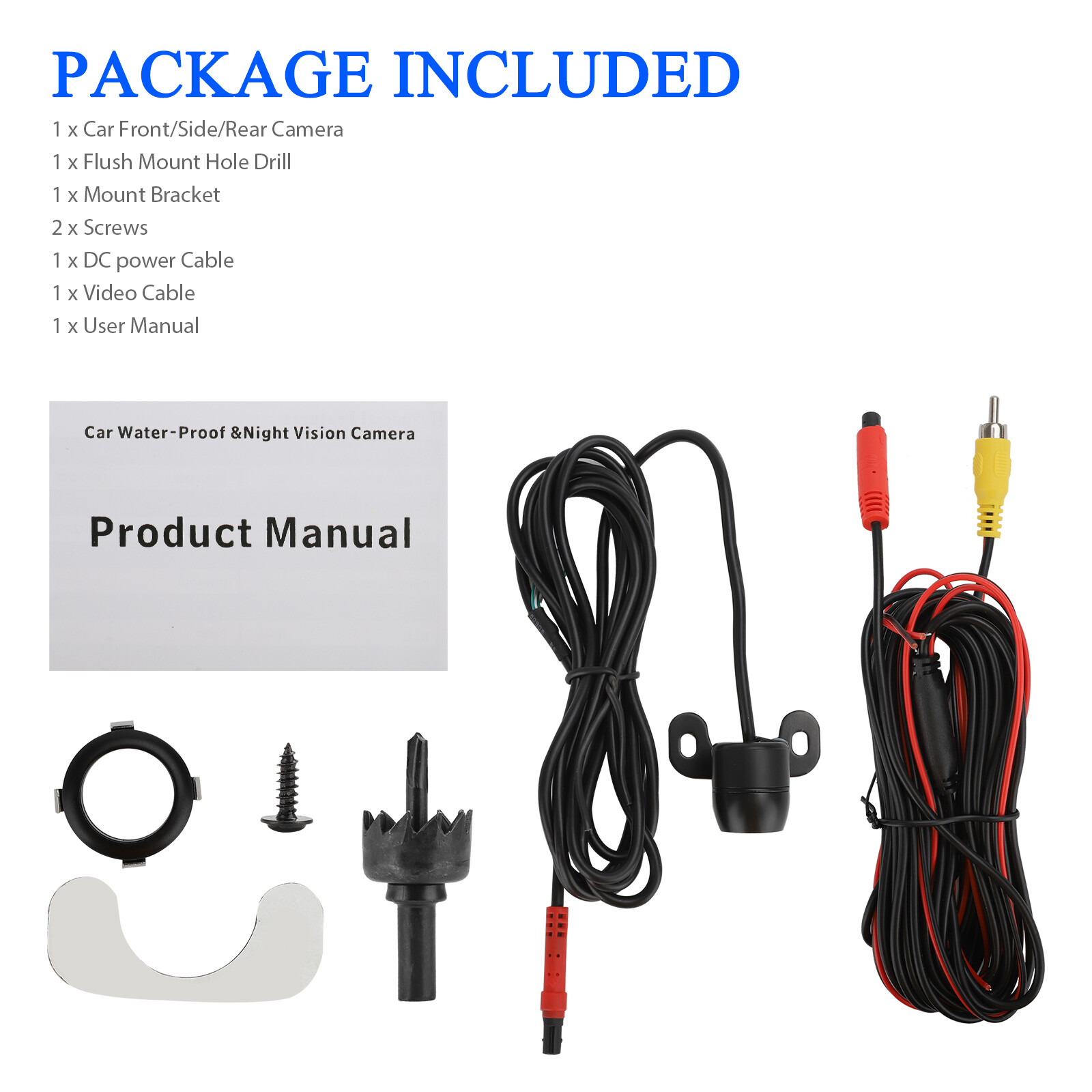 170º CMOS Car Rear/Front/Side View Reverse Backup Parking Cam Camera Waterproof