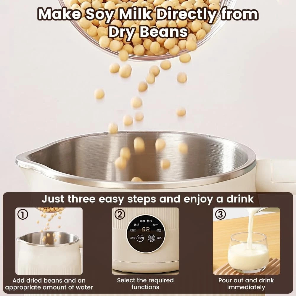 Nut Milk Maker Machine,, Almond Milk Maker with LED Touch Screen, 18 Hours Timer