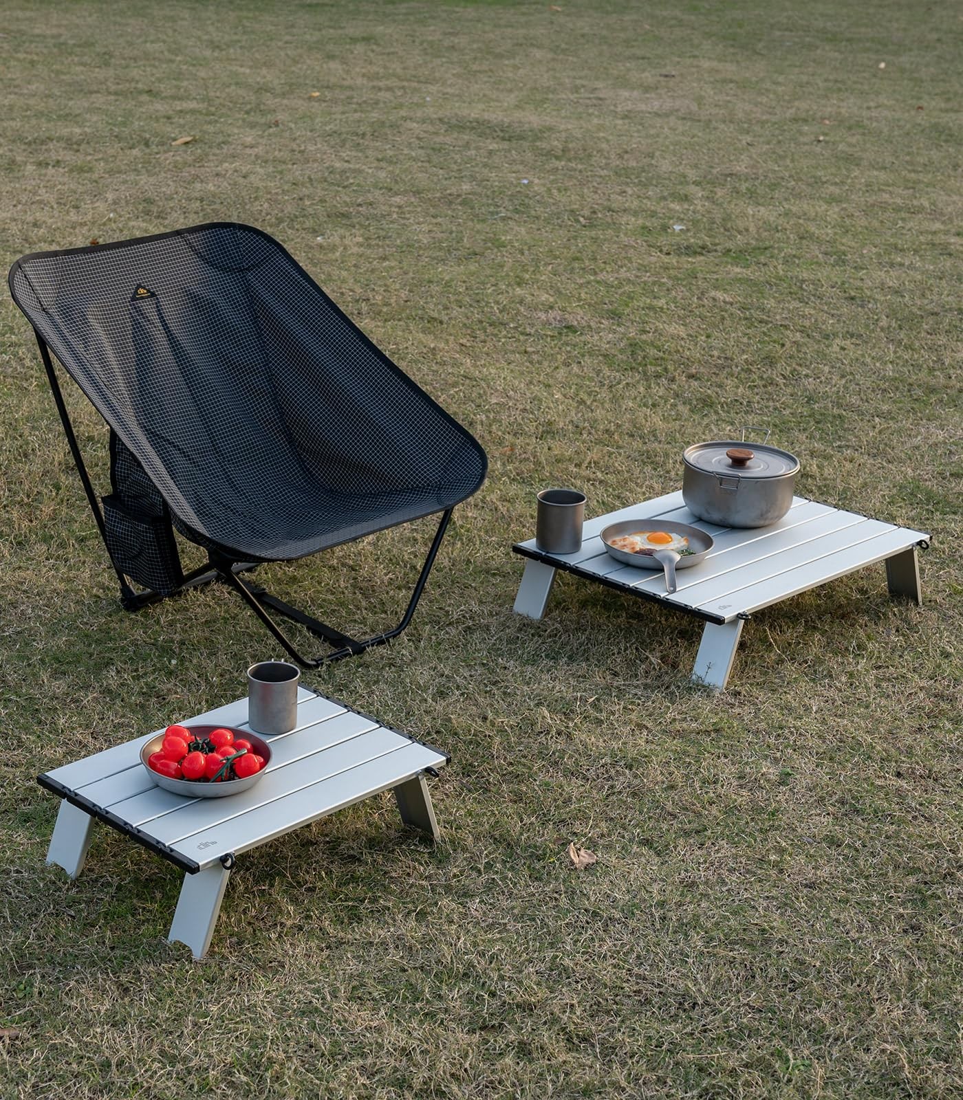 Ultralight Compact Mini Beach Picnic Folding Alu. Table with Carry Bag, Two S...