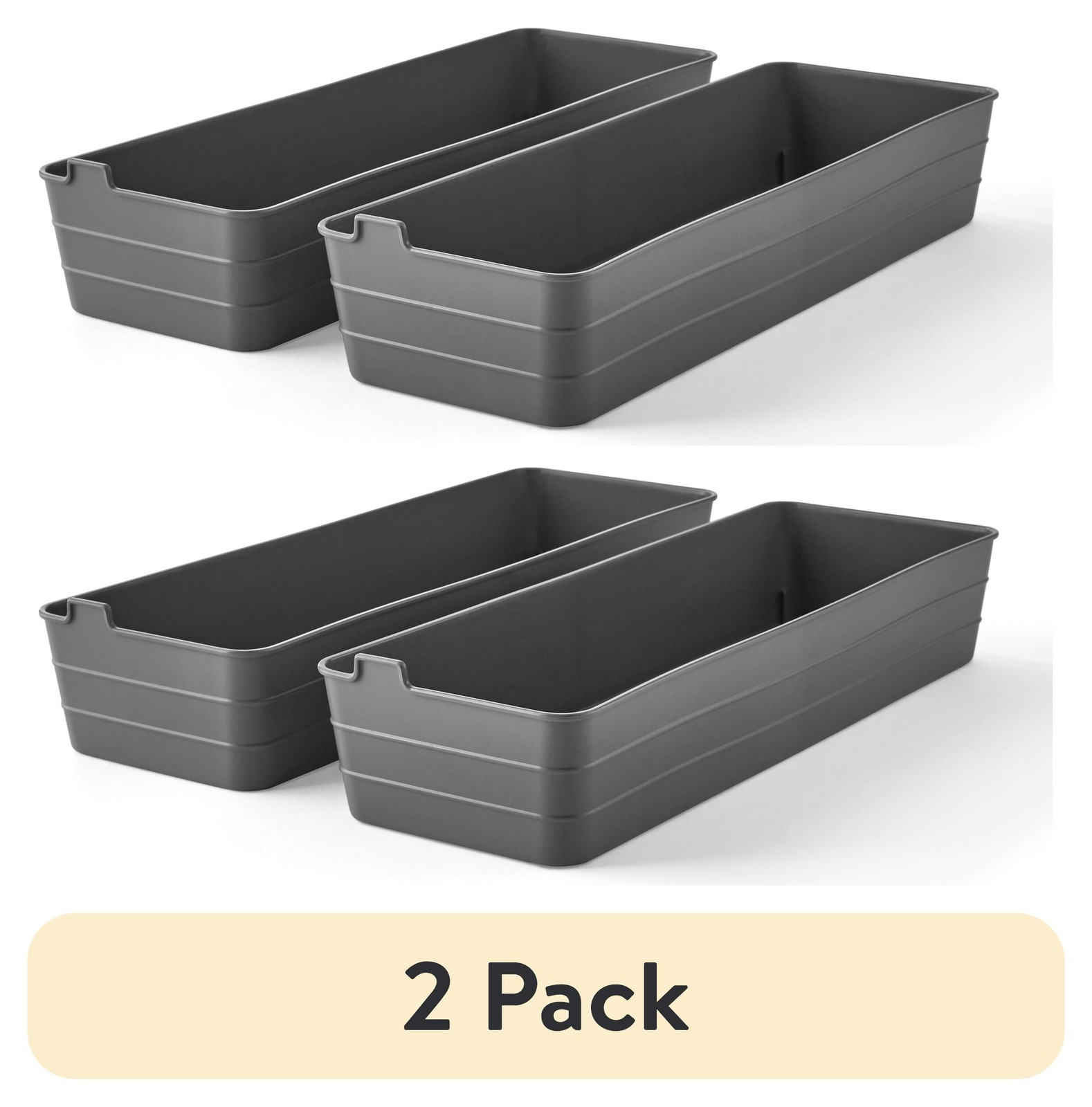 Utility Flex Storage Tray Organizer Set Plastic Drawer 2 pack
