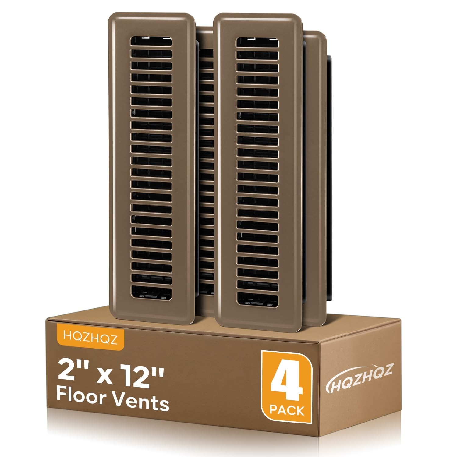 Floor Register 2x12, 4 Pack Floor Vent Covers for Home Floor Heavy Duty Steel...