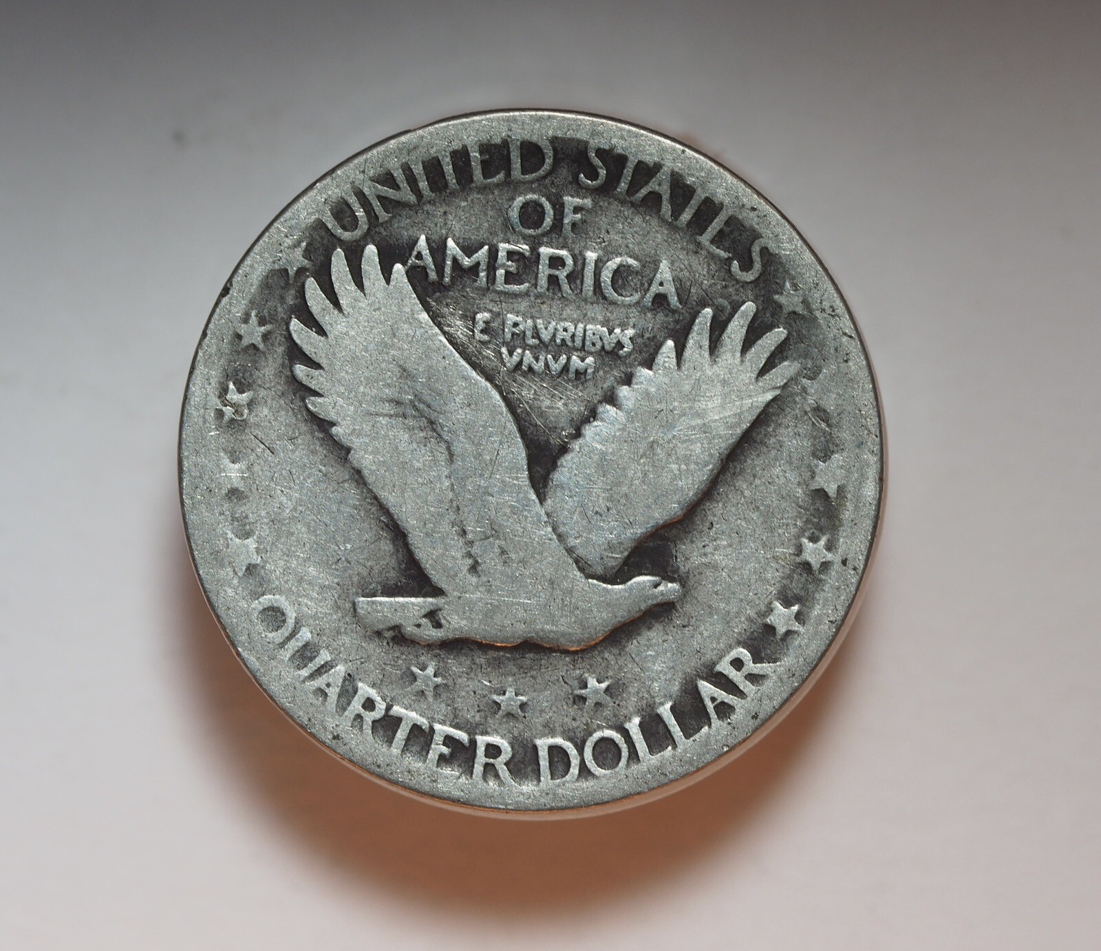 1929 P STANDING LIBERTY QUARTER DIE CLASHED E OBVERSE, Error