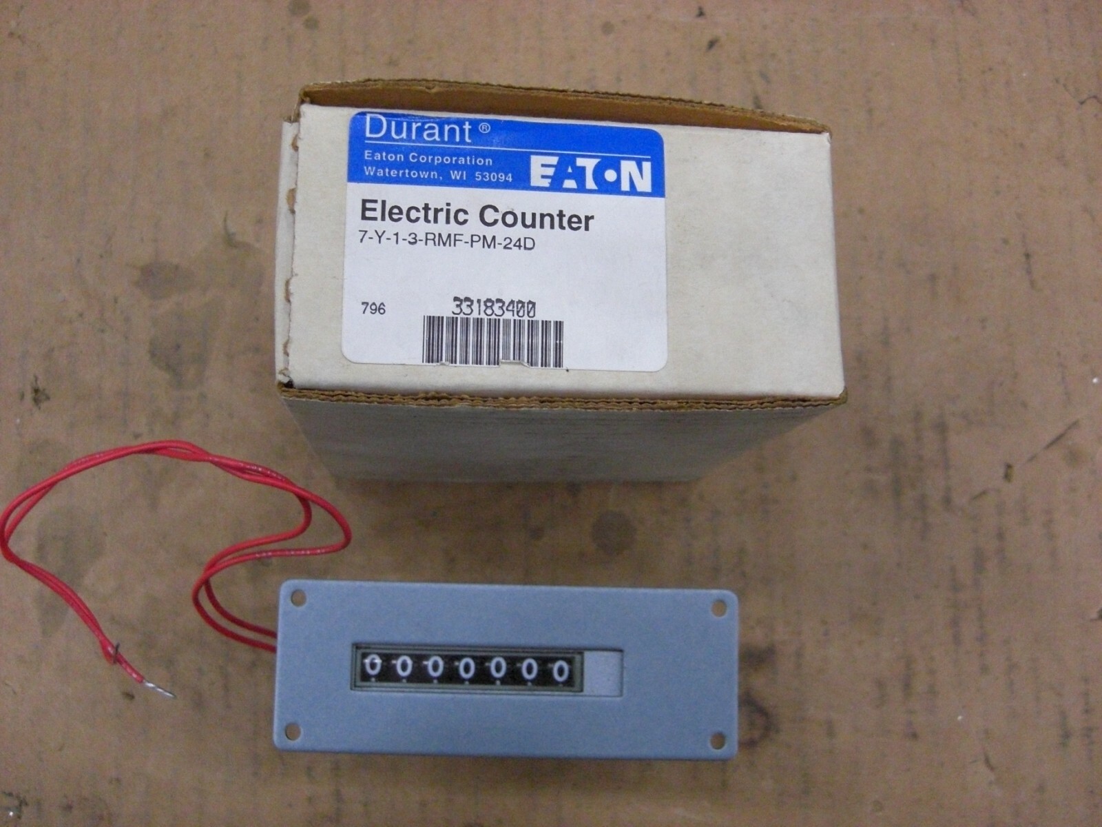 Durant-Eaton Corp. 7-Y-1-3-RMF-PM-24D, 7-Y-13-RMF-PM-24D, 24VDC Electric Counter