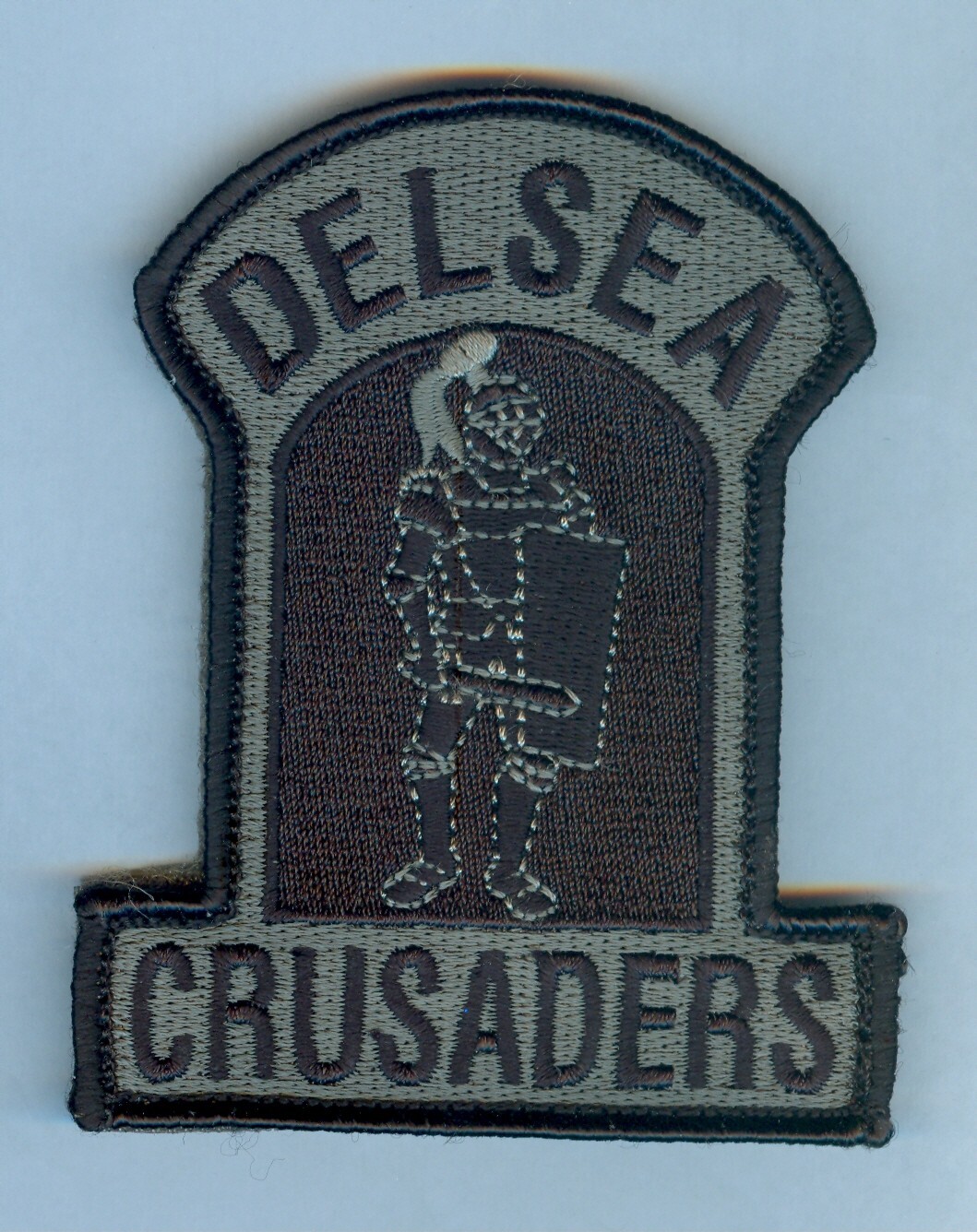 ARMY JROTC -DELSEA CRUSADERS  HIGH SCHOOL ... ACU SUBDUED SHOULDER PATCH - X