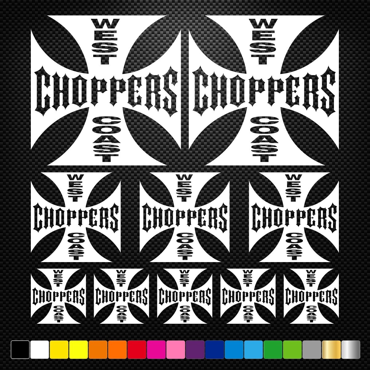 West Coast Choppers - 10 Decals Stickers Sponsors Car Bike Motorcycle Motocross