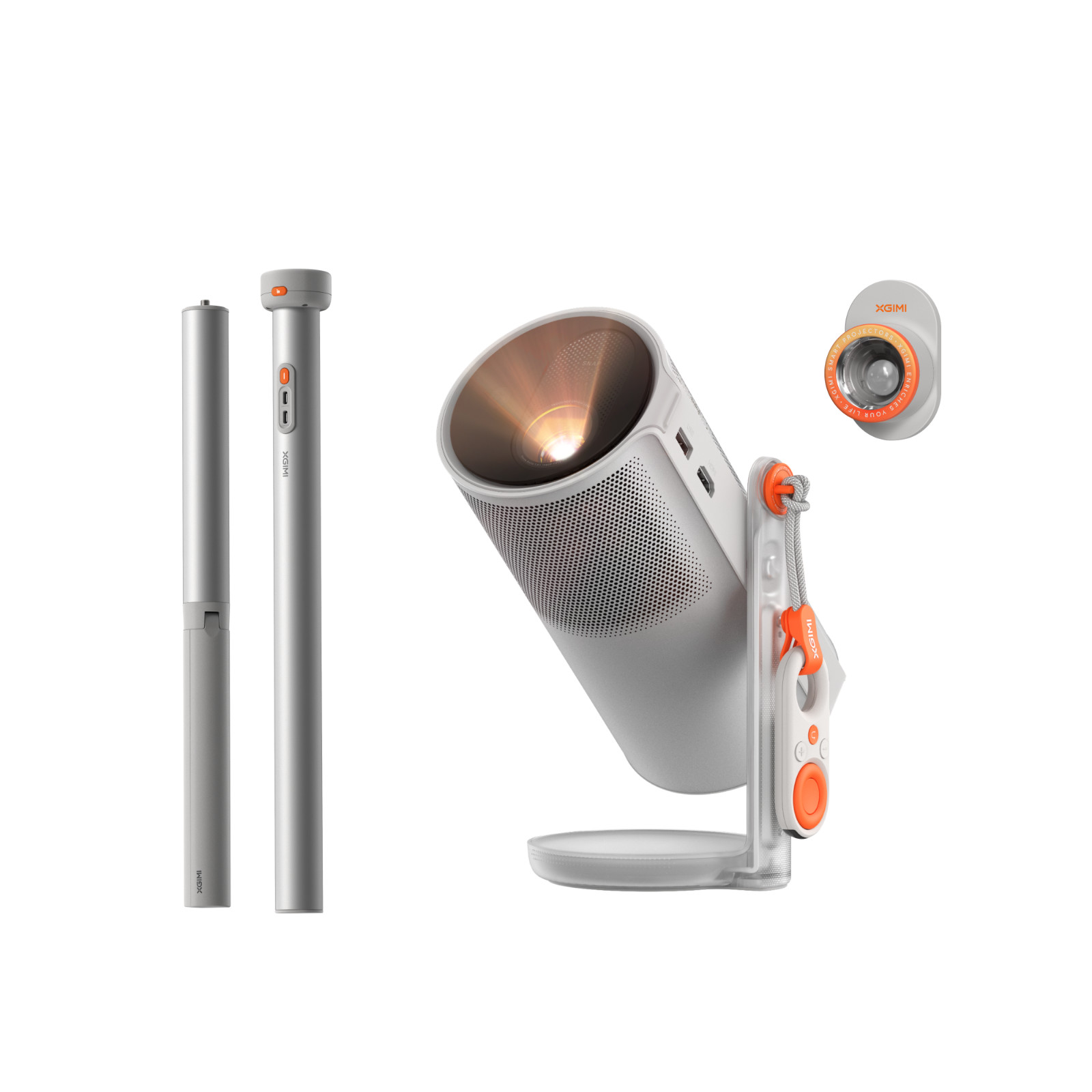 XGIMI MoGo 4 Portable Projector with PowerBase Stand Outdoor Bundle, Google TV