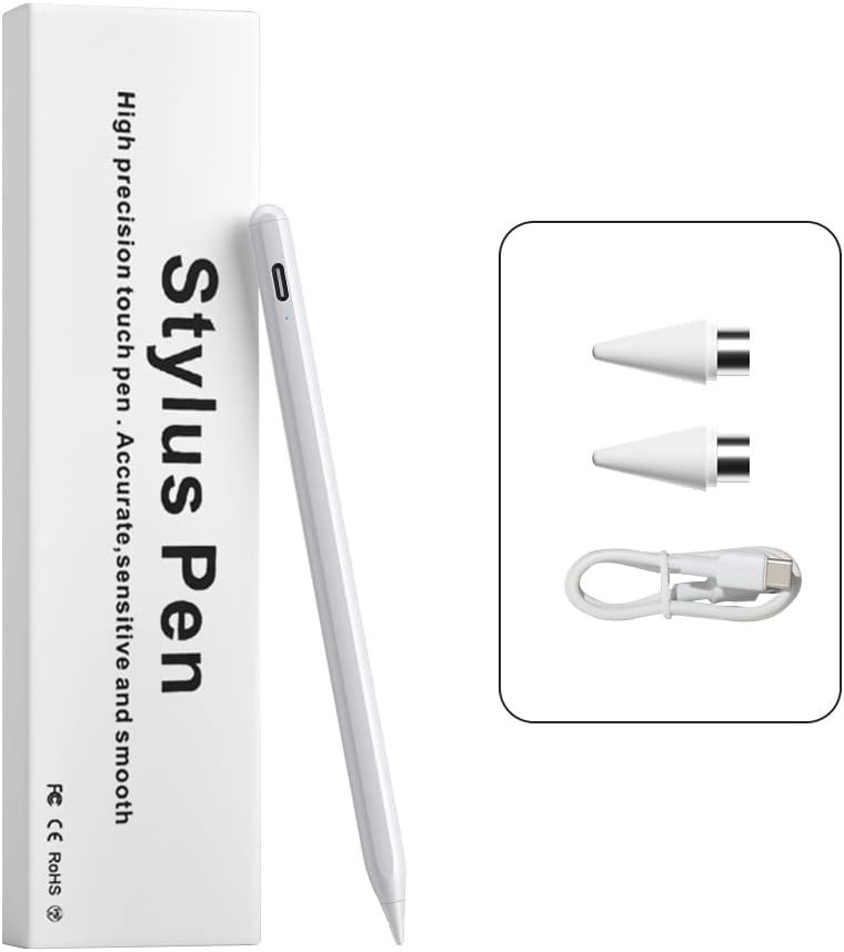 Universal Touch Screen Stylus Pen - Precise 1.2mm Tilt Technology, Rechargeable