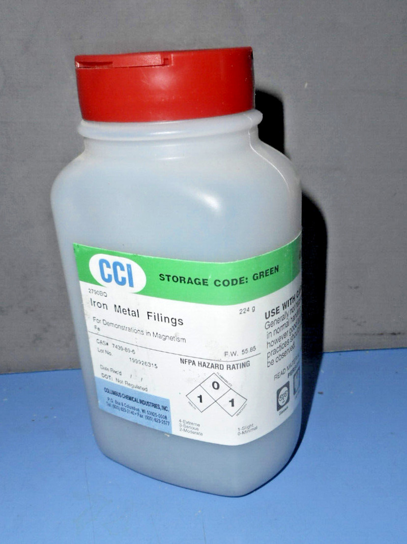 Coarse Iron Filings 224g (7.9 oz) * Magnetism Demonstrations * CAS# 7439-89-6