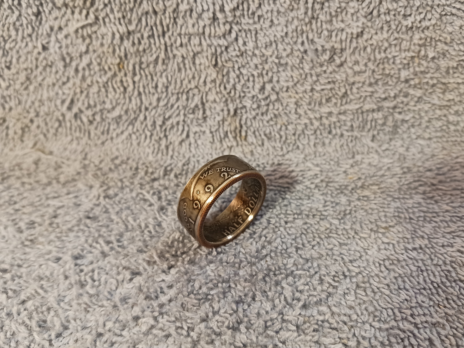 1992 Kennedy Half Dollars  size 11- 1/2  coin ring  handmade mixed metals