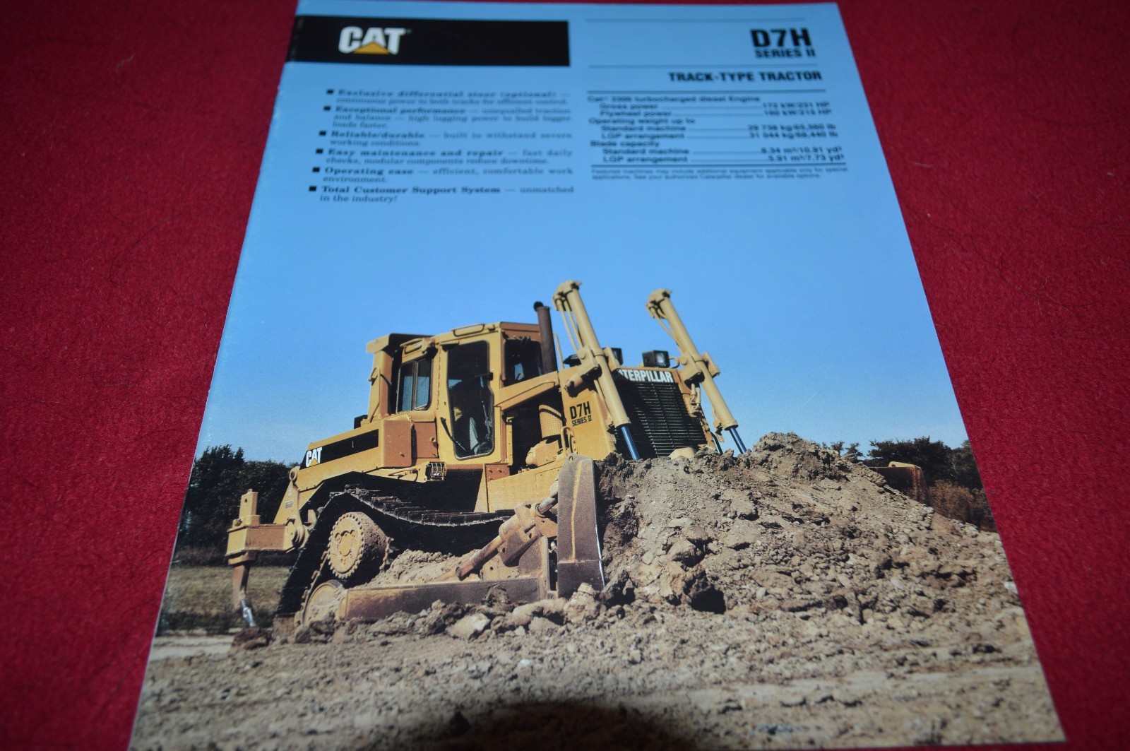 Caterpillar D7H Series II Crawler Tractor Dozer Dealer's Brochure DCPA8