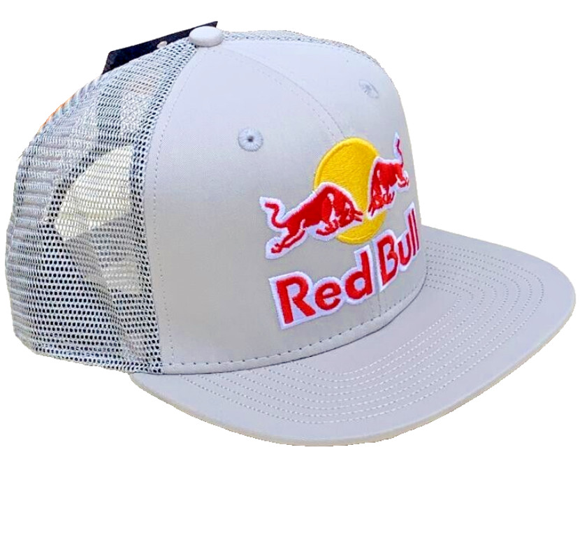 R - Cloud Gray Flat Brim Trucker Cap. F1 Racing. BMX. MotoGP. Supercross.