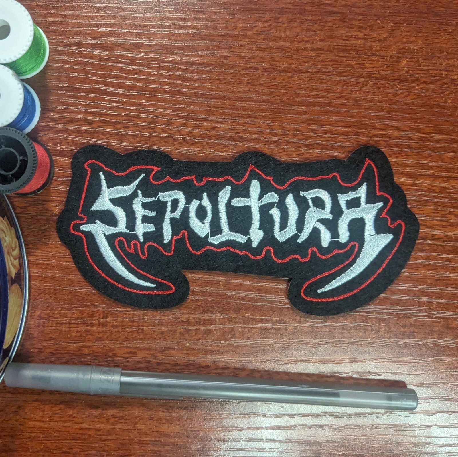 Sepultura Patch Brazil Heavy Death Metal Rock Band Embroidered Iron On 2.5x5.25"