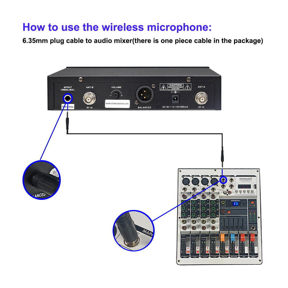 Wireless UHF Guitar Microphone Reciever Straight Angled Plug Stage DJ Microphone