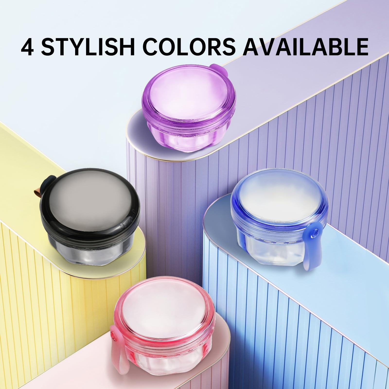 Leak Proof Denture Cups for Soaking Dentures, Partial Transparent Black