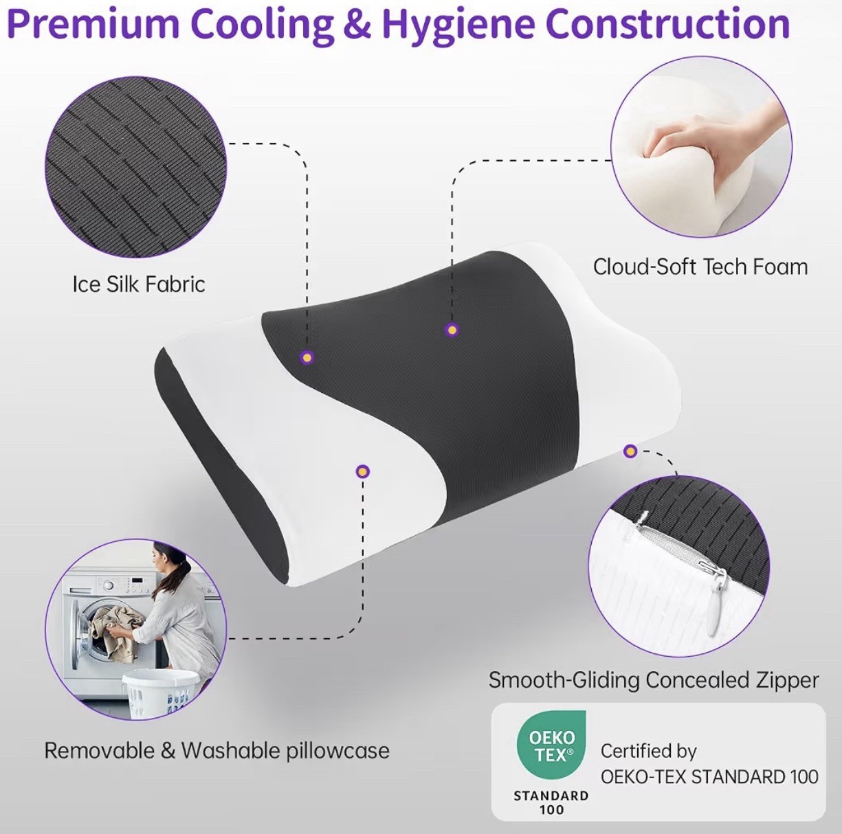 Cloud Align Pillow, Ergonomic Zero-Pressure Soft Memory Foam Pillow for Neck