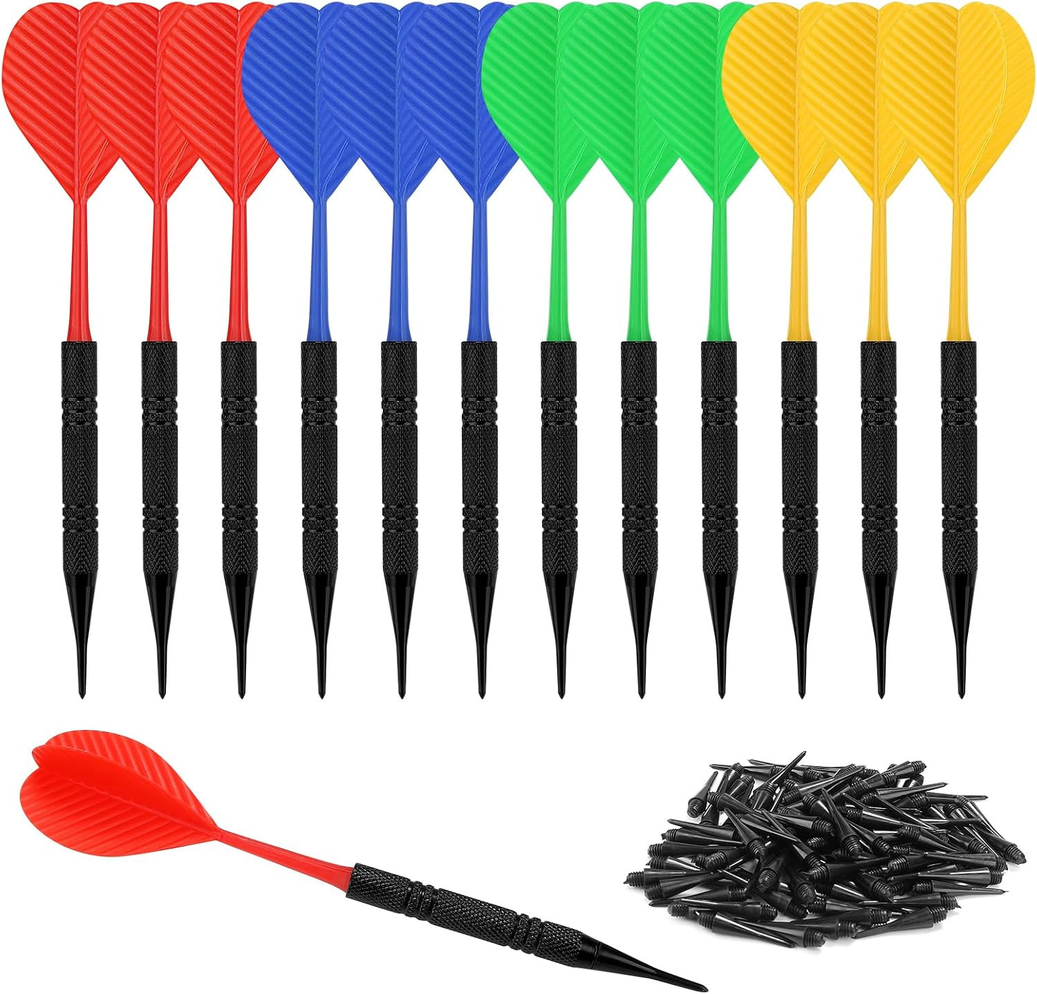 Soft Tip Darts, Bar Dart, Plastic Tip Darts Set, Attach Extra 100 Black 2BA Repl