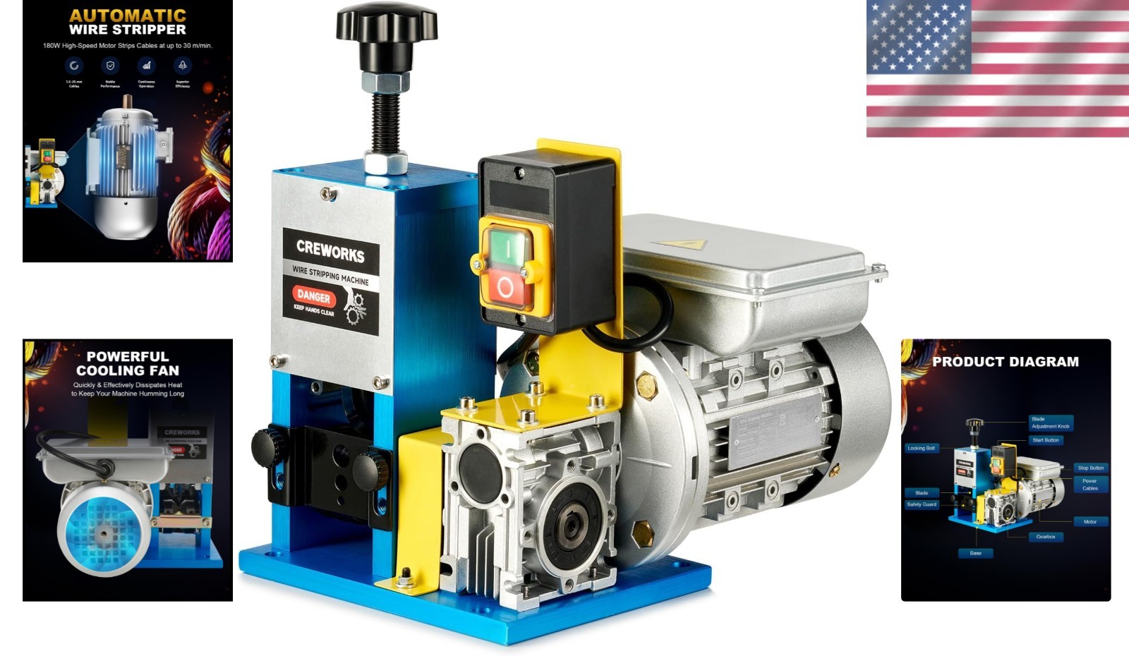 Versatile Electric Wire Stripper - 5 Channel Scrap Wire Tool