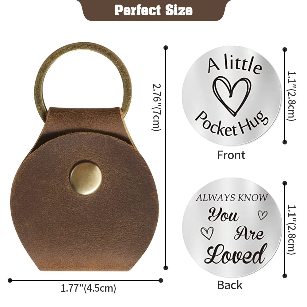Pocket Hug Token Long Distance Relationship Keepsake, Double Sided Message En...