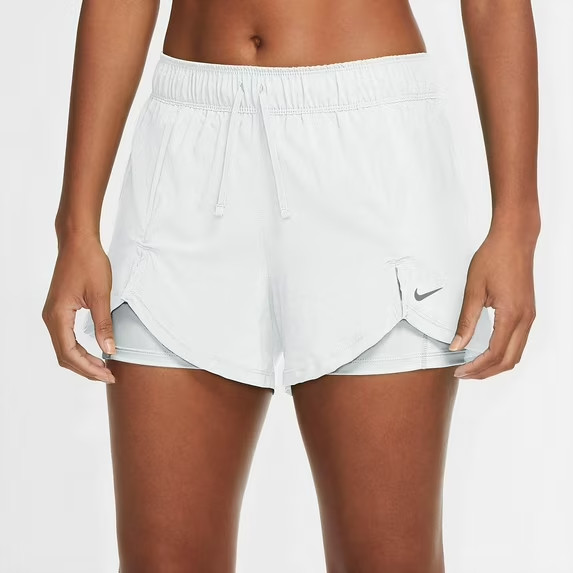 Nike Women's White Flex Essential 2-in-1 Training Shorts (DA0453-100) Size L