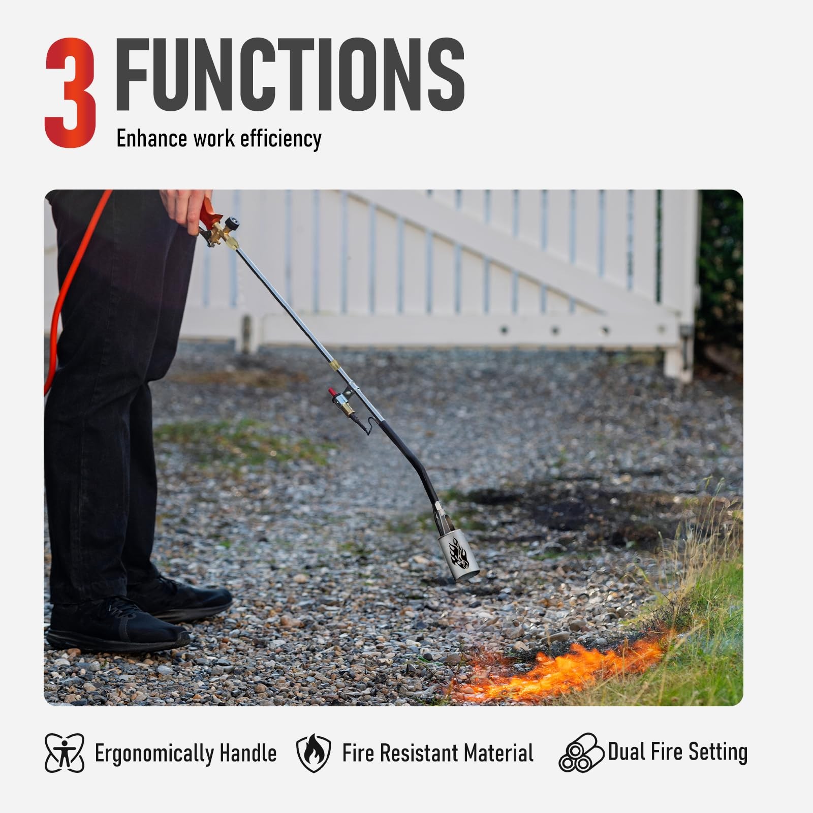 Propane Weed Torch - High Output 1,800,000 BTU with 10FT Hose, Flame Control ...