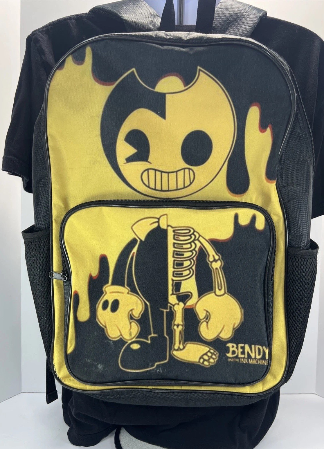 Bendy and the Ink Machine Backpack Black Knapsack Yellow Version