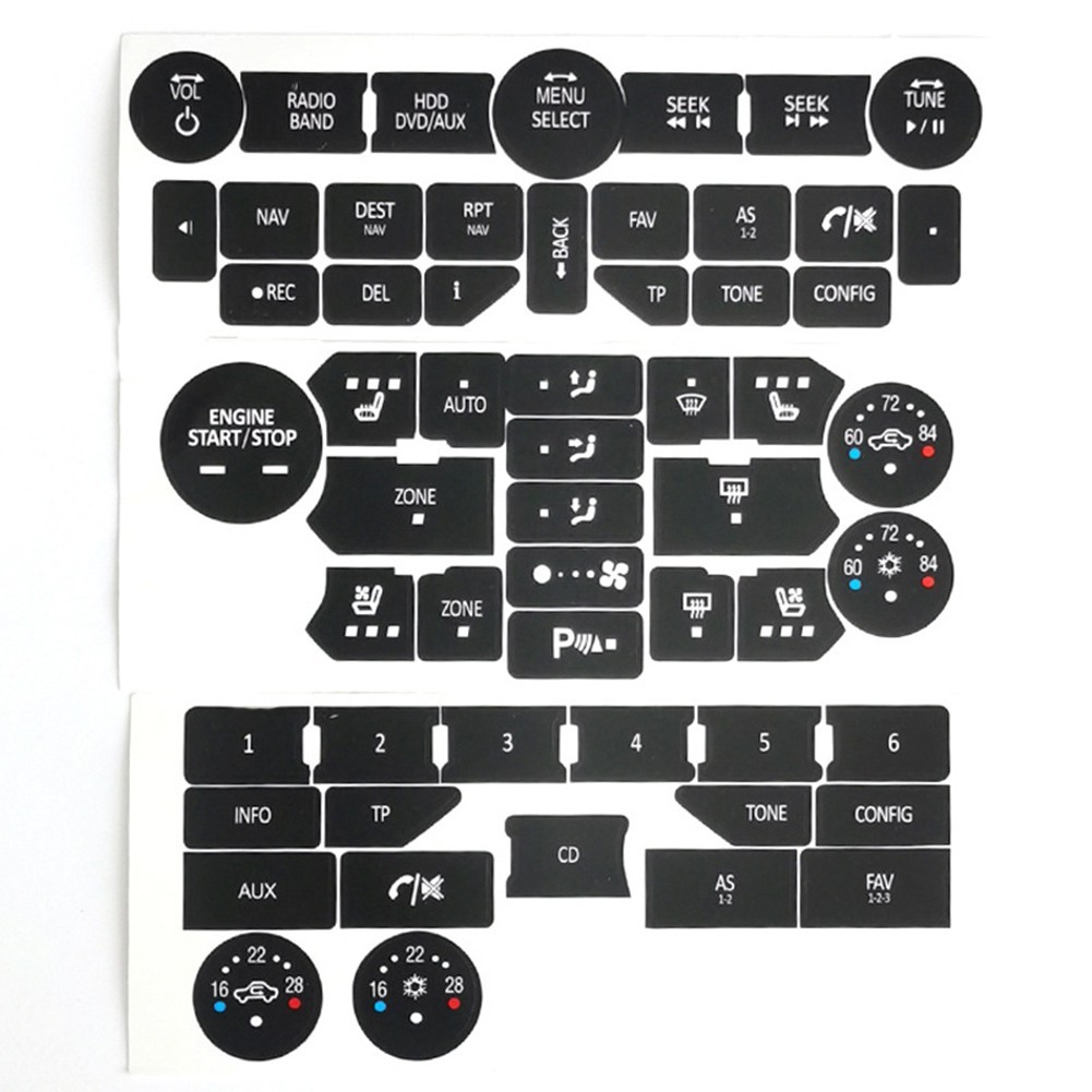 Button Repair Decals Climate Control Radio Stickers For SAAB 3rd Gen 9-5NG 9-4X