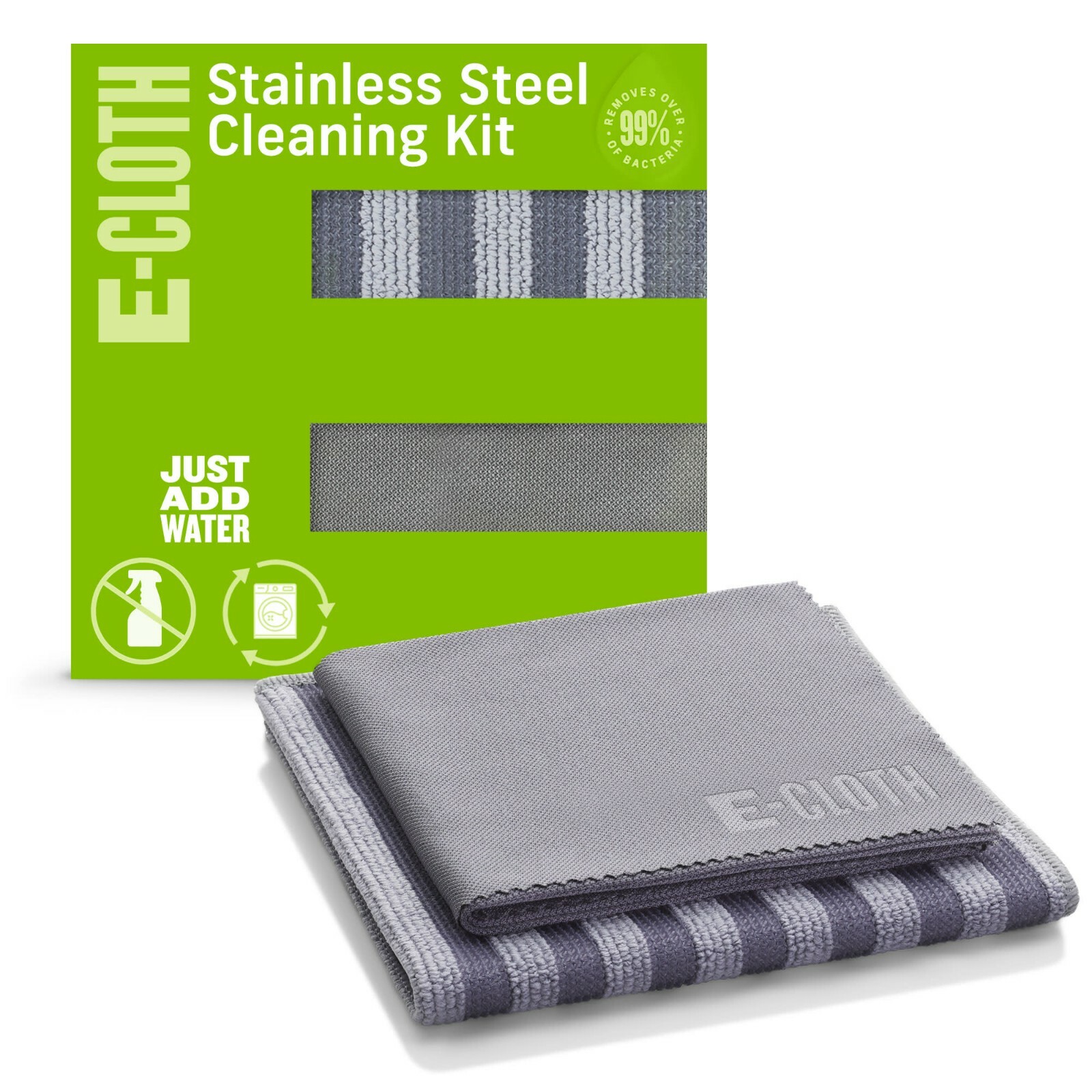 E-Cloth Stainless Steel Cleaning Kit Microfiber Stainless Steel Cleaner 2Pc Set