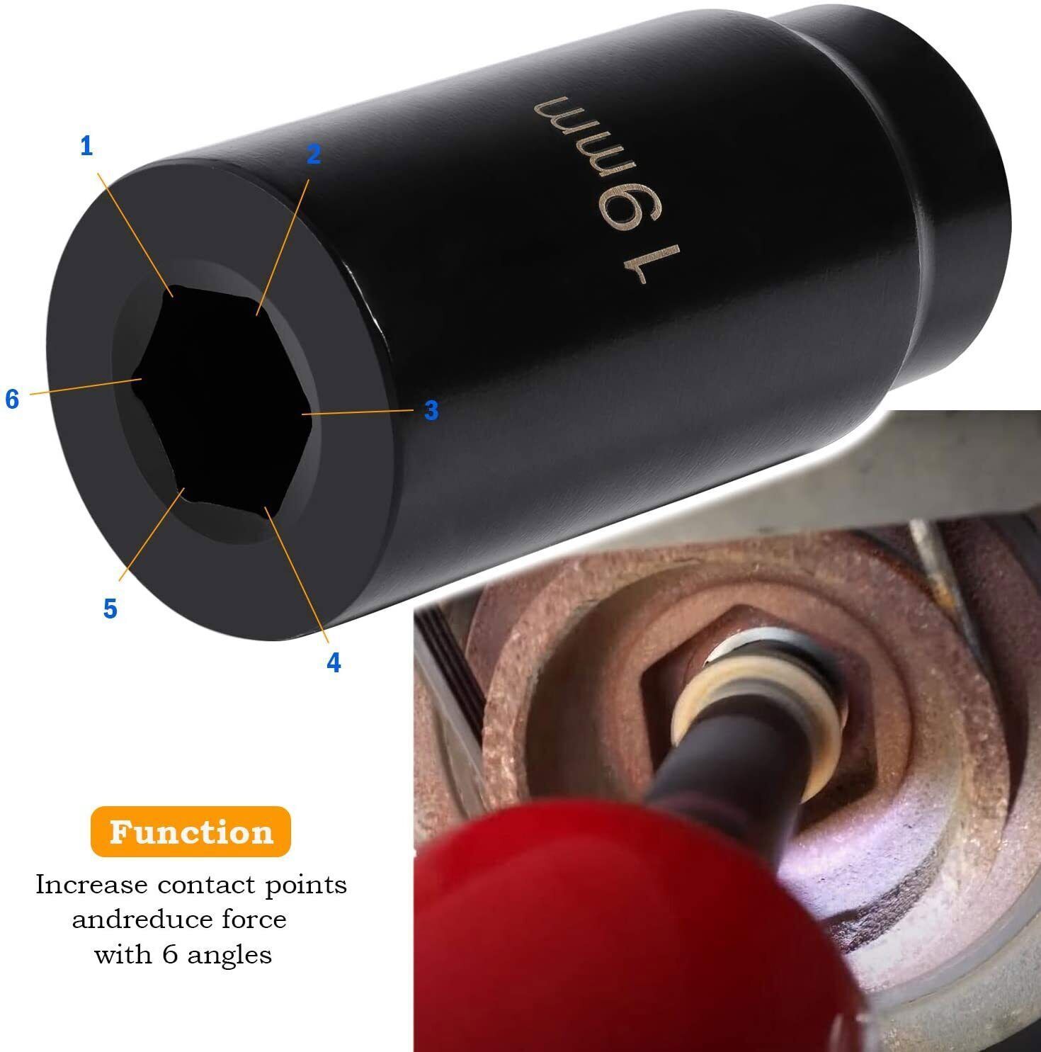 19mm Harmonic Balancer Impact Socket Pulley Damper Bolt Tool for Honda Engines