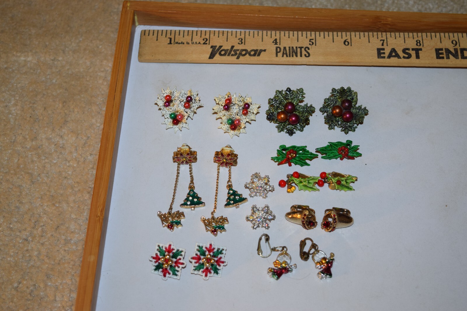 Vintage to now lot of 9 Christmas clipon screw on earrings