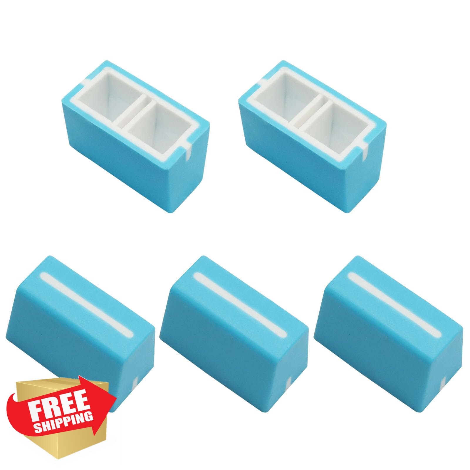 5pk Blue DJ Mixer Fader Knobs Replacement Slider Caps