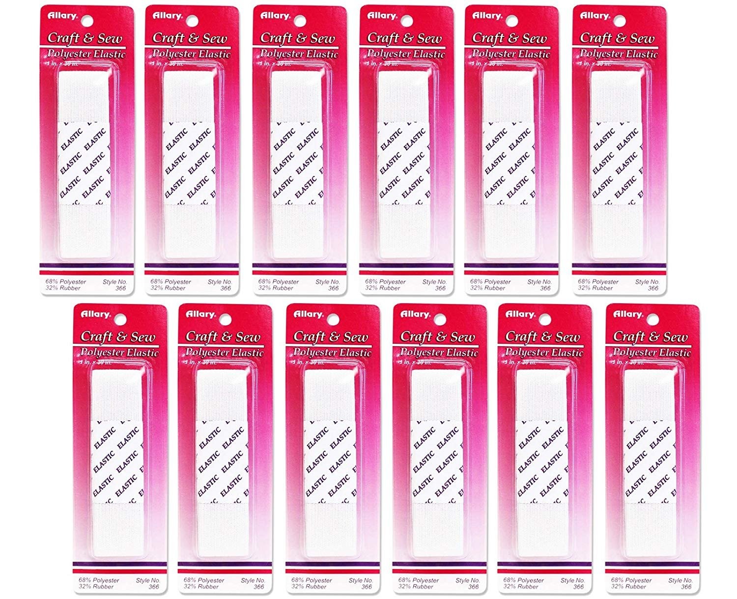 Allary 366 - 1" x 30" Polyester Elastic - Multipacks