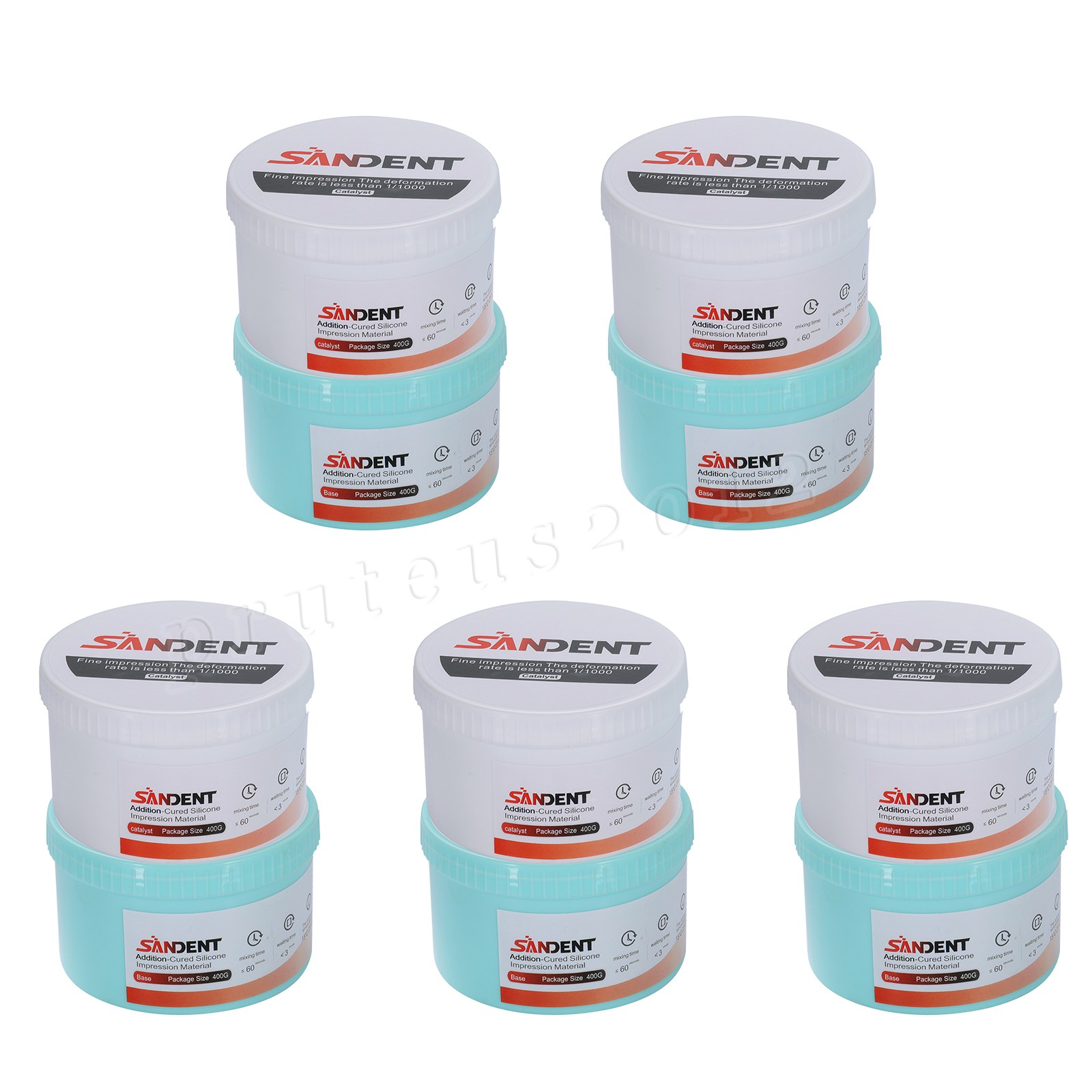5 Sets Dental Putty PVS VPS Impression Material Base Normal Set 2 x 400g