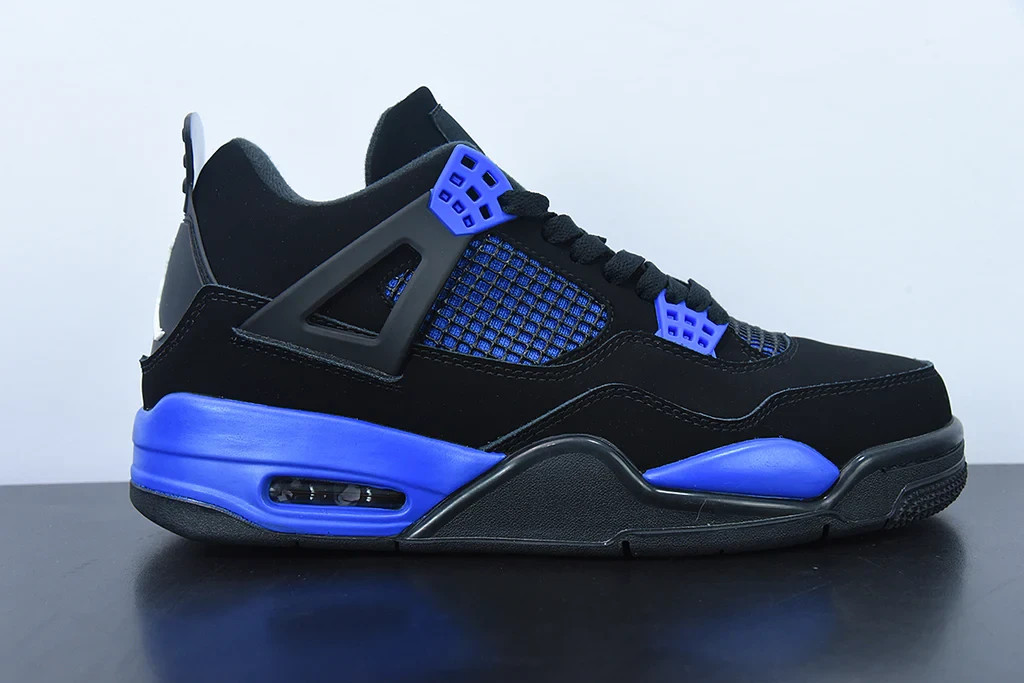 All Men's Size US Jordan 4 Retro Black Blue Thunder