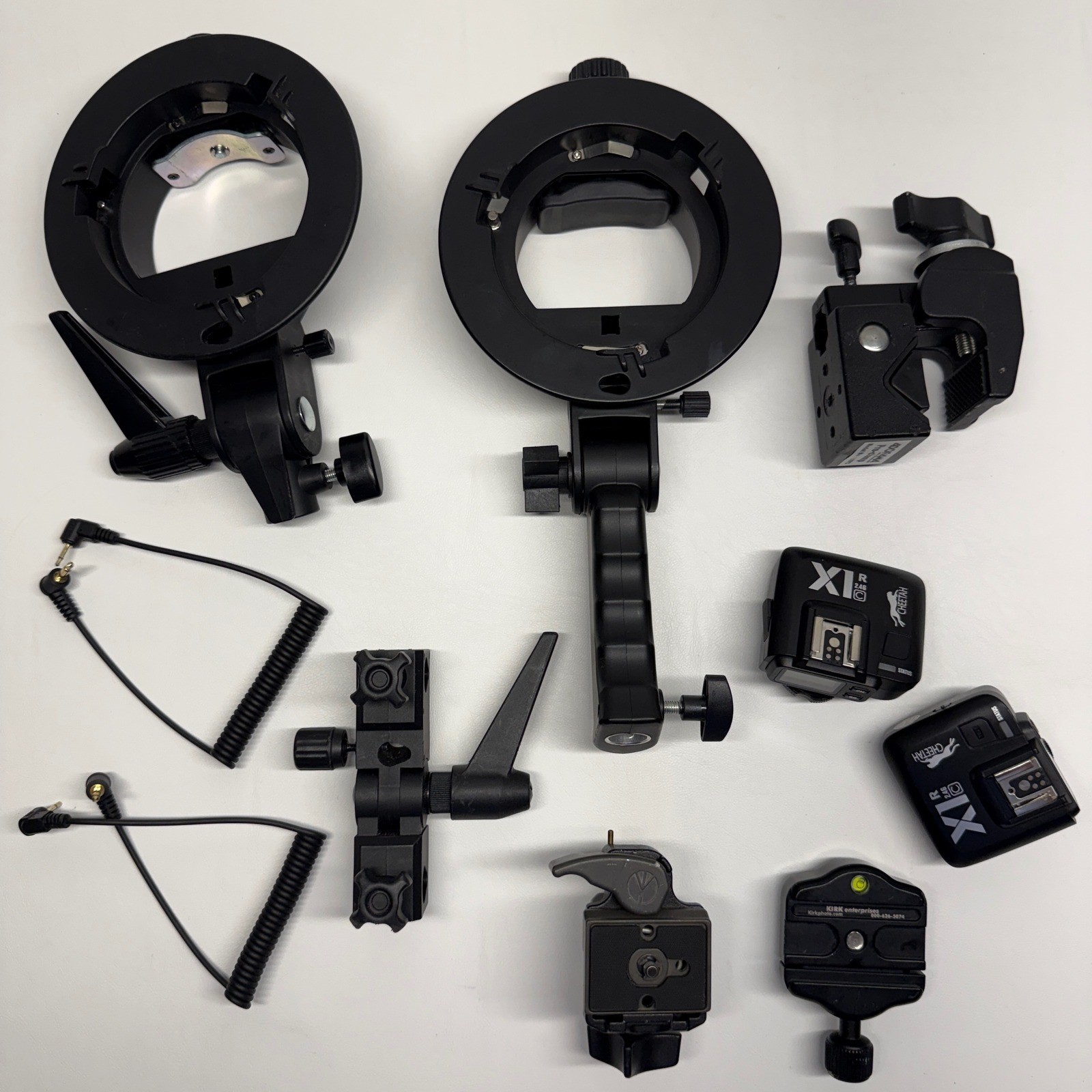Photography Lighting Gear Lot Manfrotto Cheetah Triggers Glow S-Type Brackets