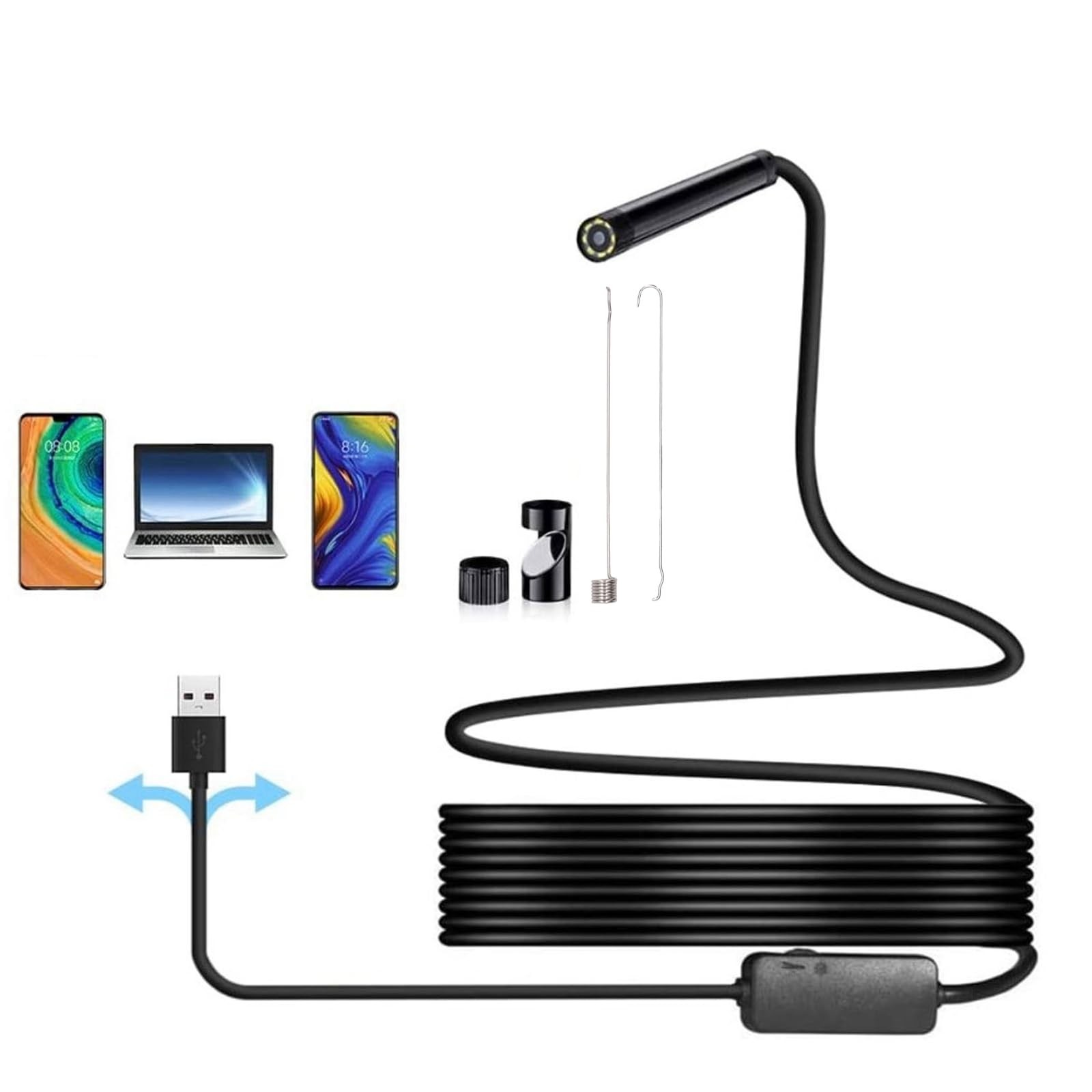Endoscope Camera, USB Phone Borescope & Industrial Inspection Snake Camera, 7...