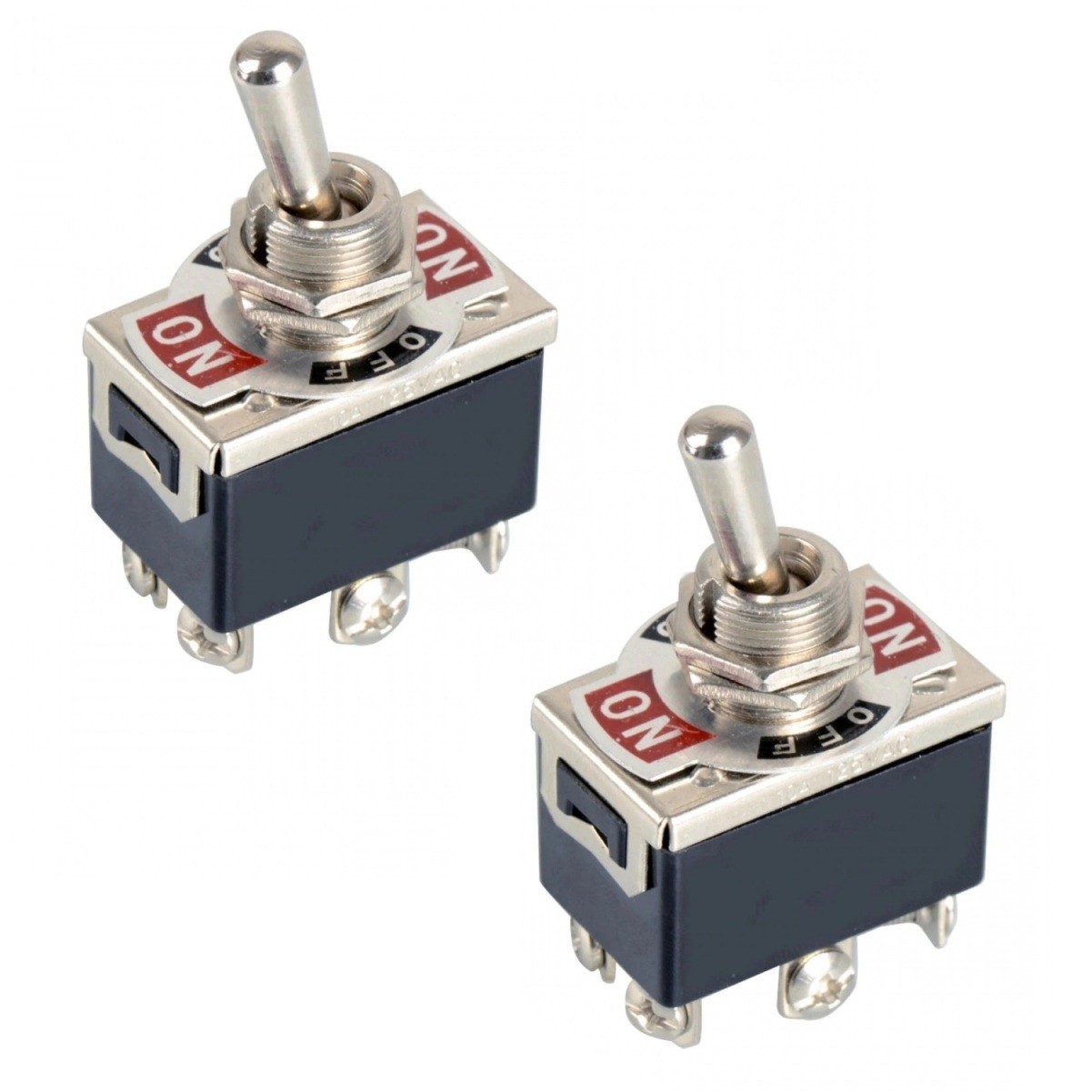2x Stainless Toggle Switch DPDT 6-Pin 3-Position DC 12V-24V 6A Screw Car/Boat