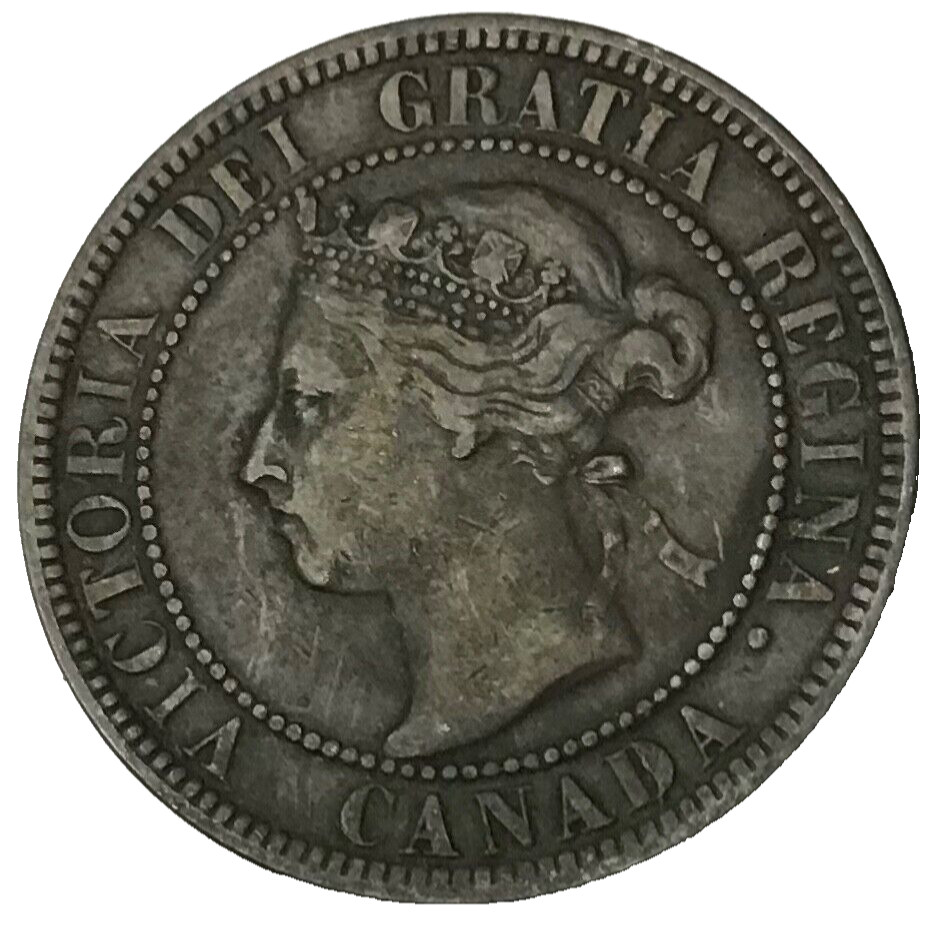 1897 Canada Queen Victoria One Cent Coin Free Post
