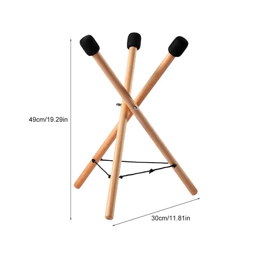 Handpan Drum Stand Steel Tongue Drum Bracket Solid Beech Wood Adjustable Trip...