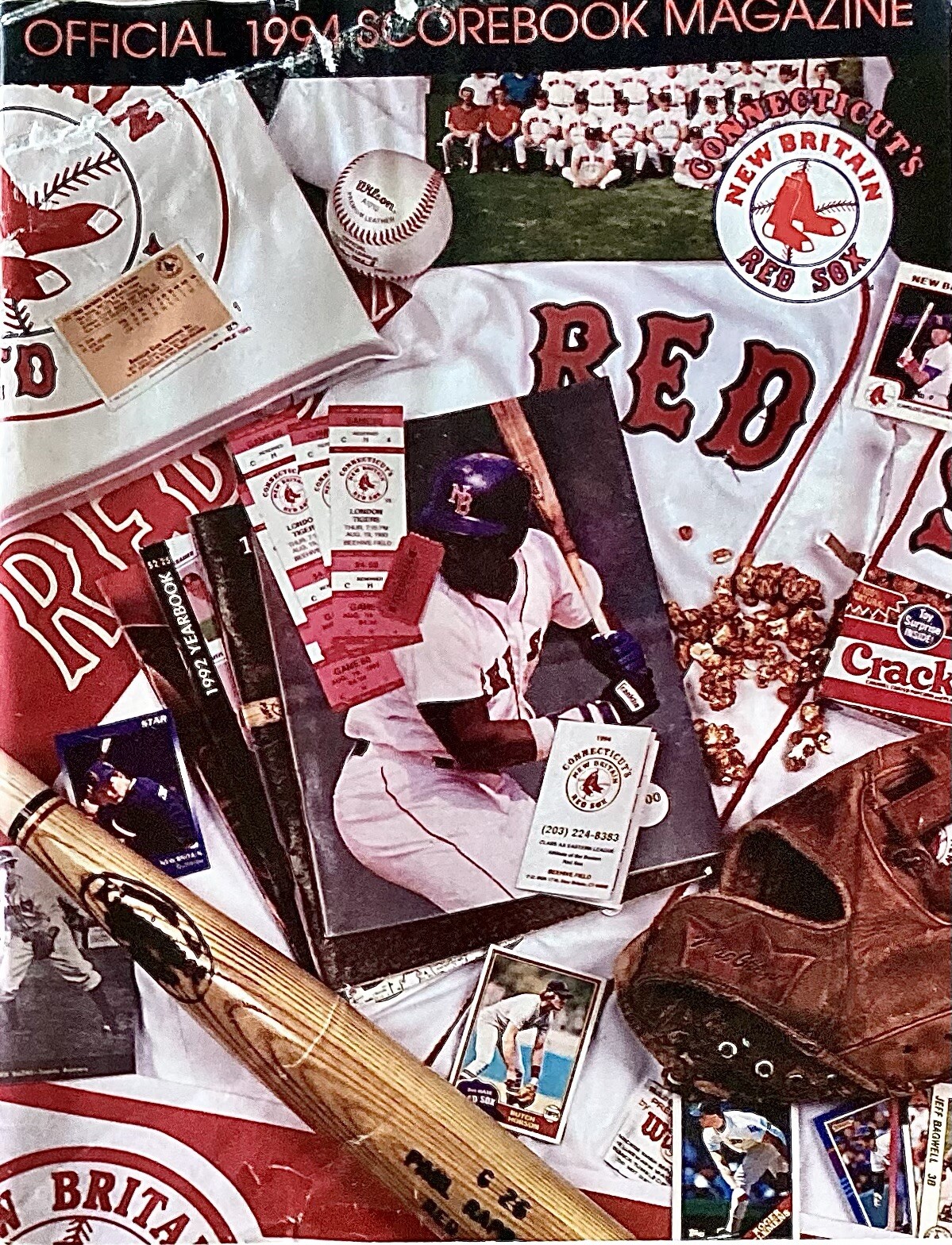 Vintage 1994 New Britain Red Sox Scorebook Magazine (Matt Stairs) Final Season