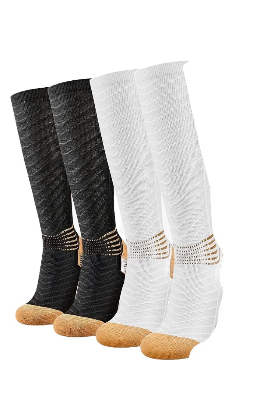 Copper Compression Socks Adult L Ankle Support V-Shape Gradient Mens 10.5-13