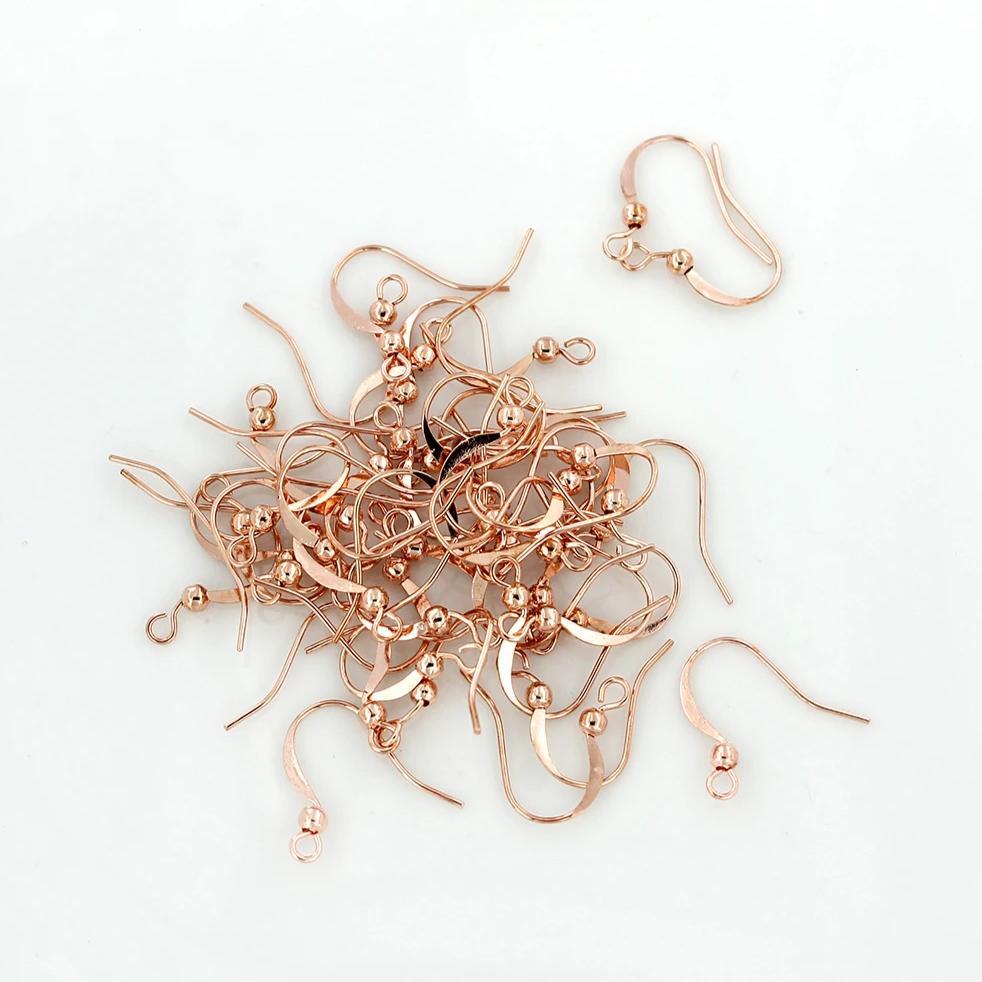 Rose Gold Tone Earrings - French Style Hooks - 19mm x 17mm - 50 Pieces 25 Pairs