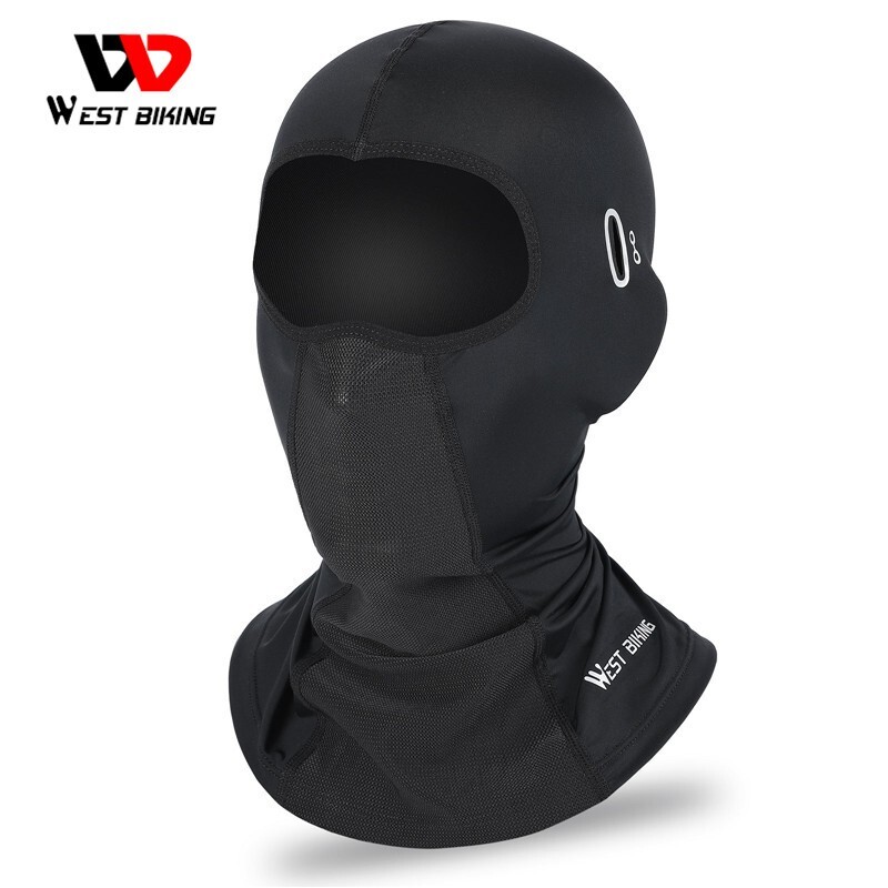 WEST BIKING Cycling Headgear Under Helmet Ice Silk Hat Full Face Mask Black