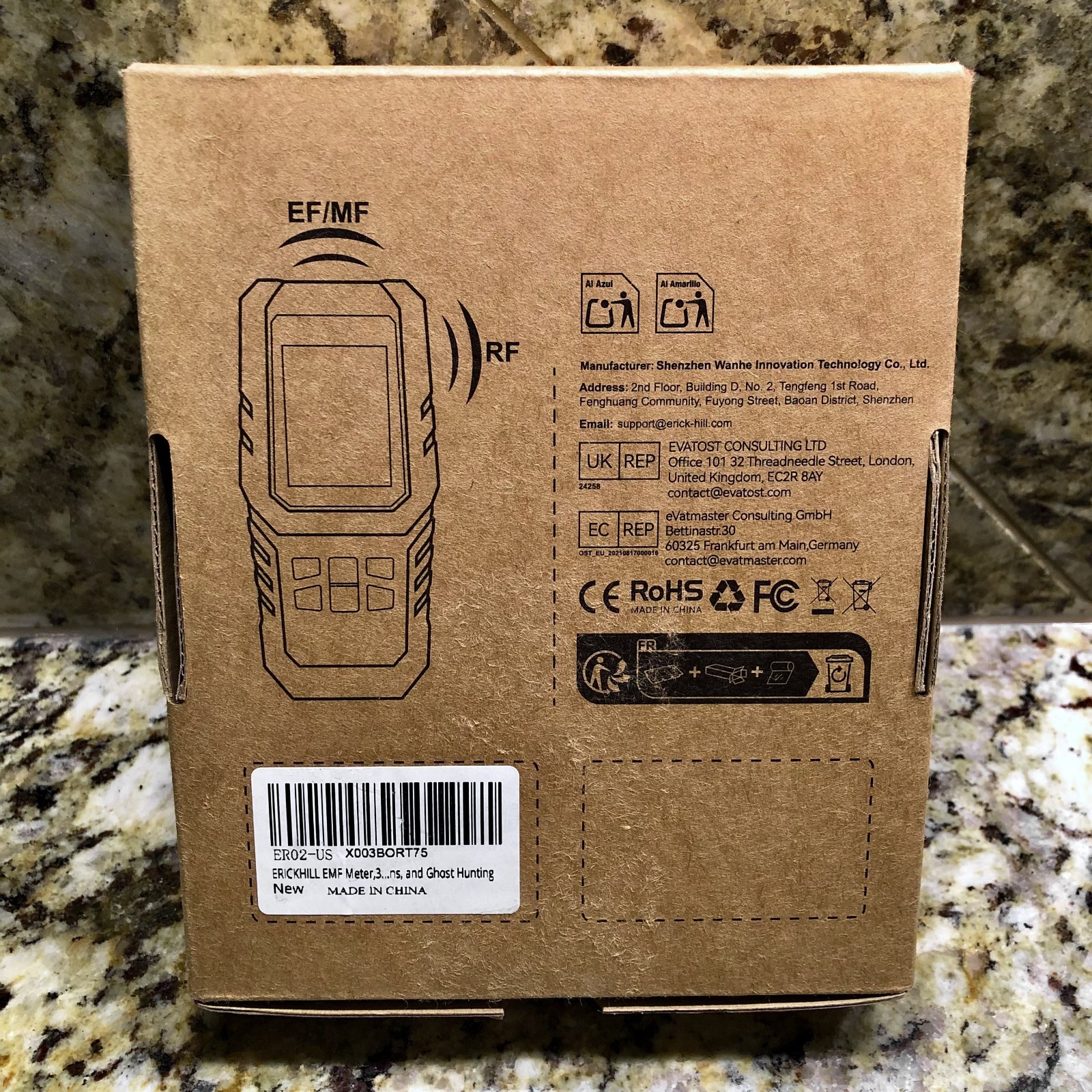 ERICKHILL ER02 EMF Meter Electromagnetic Field Radiation EF RF MF Detector Tool