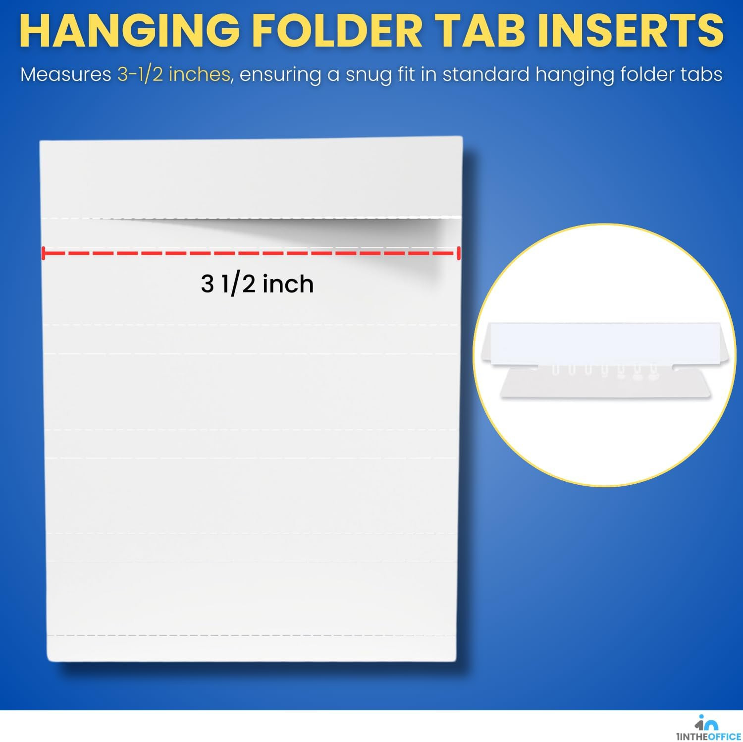 Hanging Folder Tab Inserts, 3-1/2", 100/Pack (3")
