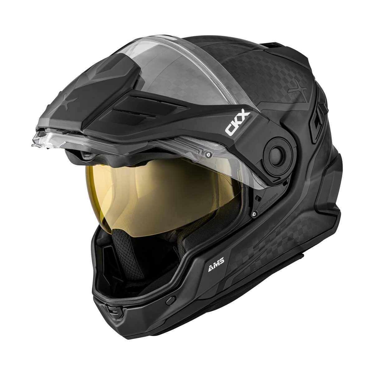 CKX Matte Gray Black Mission AMS Carbon Fury Snow Helmet Dual Lens Shield 515496