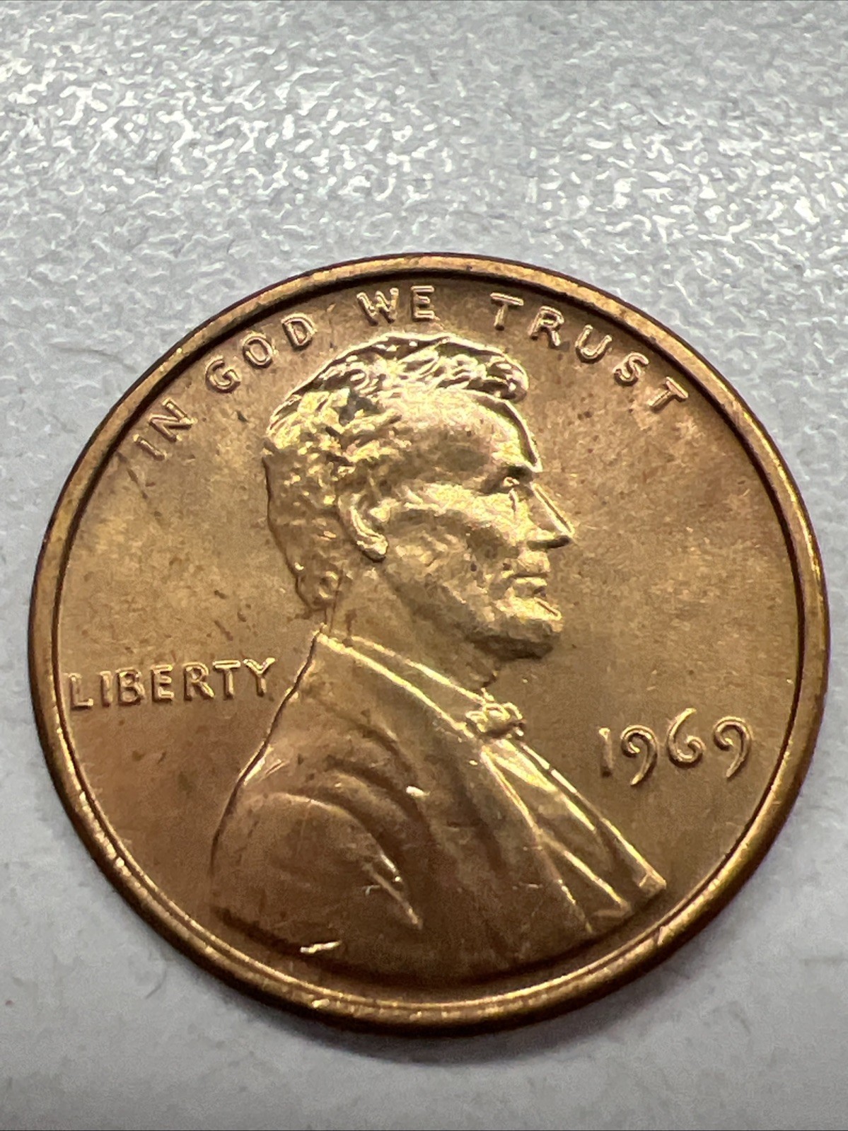 1969 Uncirculated Red Lincoln Memorial Cent Penny (B)  Free Shipping