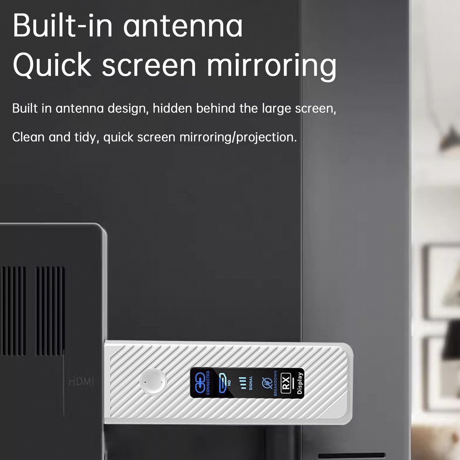 HDMI Wireless Screen Projector 50M Video Transmitter Receiver Same Screen white