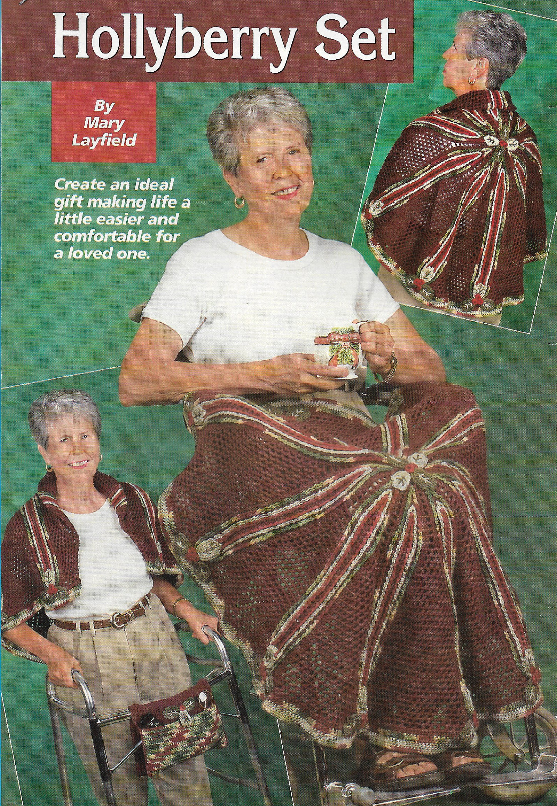 Hollyberry Lap Throw & Walker Tote crochet pattern instructions